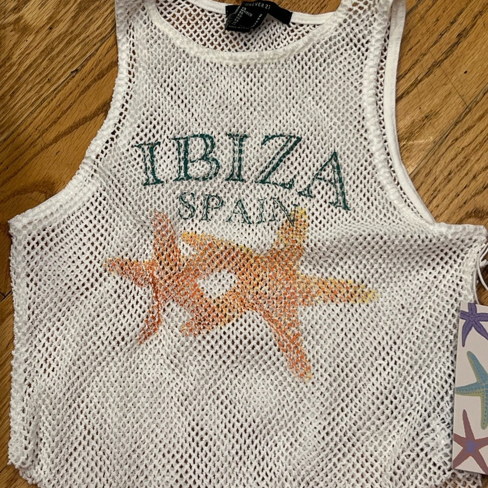 White Mesh Ibiza Tank Top